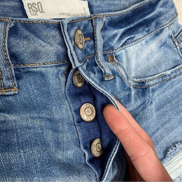 RSQ High Rise Jean Shorts Button Fly Size 1 - Picture 8 of 14